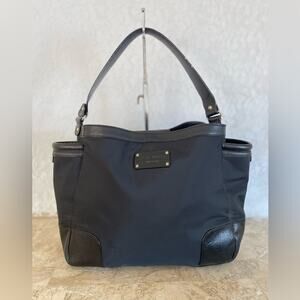 KATR SPADE black nylon/leather tote shoulder bag